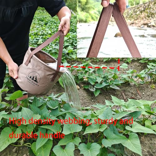 Collapsible Bucket，Folding Bucket，Suitable for Camping Fishing Hiking Gardening car Washing(Coffeecolour, 20L) - color: Coffeecolour, size: 20L