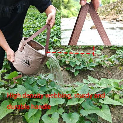 Collapsible Bucket，Folding Bucket，Suitable for Camping Fishing Hiking Gardening car Washing(Coffeecolour, 20L) - color: Coffeecolour, size: 20L