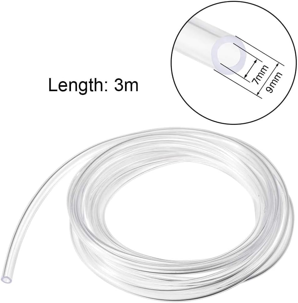 Yesallwas 9.8Feet - 7mm ID x 9mm OD Clear Vinyl Tubing, Translucent Industrial Grade Plastic PVC Tubing Hose Pipe for Water Air Pump