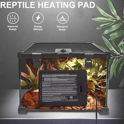 Reptile Heating Pad - Hermit Crab Heater Heat Mat for Reptiles Snake Lizard Terrarium 8 Watt