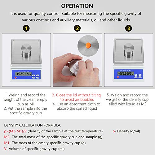 CGOLDENWALL Density Specific Gravity Cups 50cc/ml 100cc/ml Stainless steel