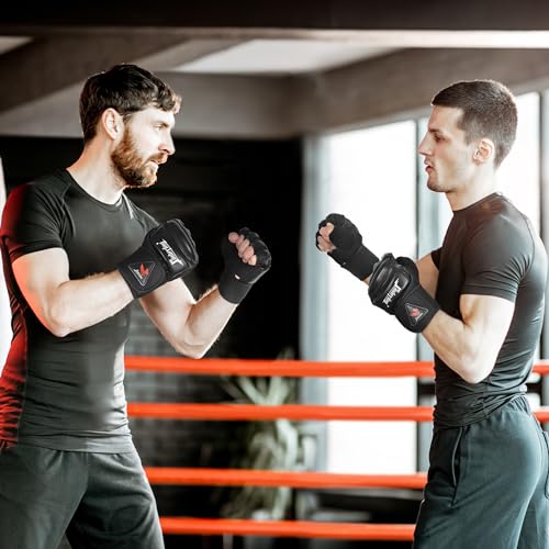 Xinluying MMA Boxing Gloves, 28CM Wide Wristband, PU, for Men, Women & Kids - color: Black, size: Medium