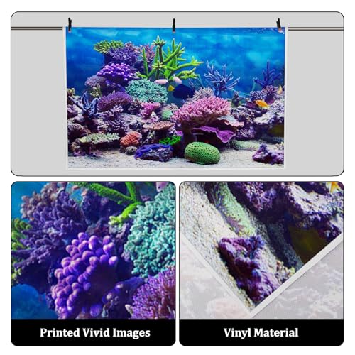 10x6.5ft Under The Sea Backdrop Underwater Seascape Coral and Fish Aquarium Photography Background Marin Ocean Diving Atoll Reef Summer Kids Birthday Artistic Portrait Photoshoot Studio Props - size: 10x6.5ft