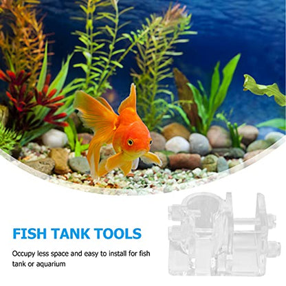 BESPORTBLE 1pc Multi-Function Fish Tank Feeding Clamp Easy Install Food Fixing Holder for Aquarium Inlet Outlet Acrylic Design for Pet Fish