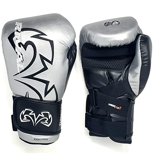 RIVAL Boxing RB11 Evolution Heavy Bag Gloves, with a High-Density, Power-Transmitting Foam and Microfiber Outer - color: Silver, size: Medium