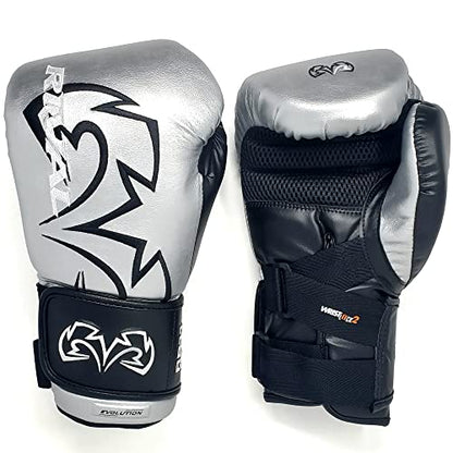 RIVAL Boxing RB11 Evolution Heavy Bag Gloves, with a High-Density, Power-Transmitting Foam and Microfiber Outer - color: Silver, size: Medium
