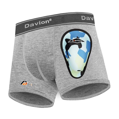 Davion 2-Pack Baseball Cup Youth Boys Underwear with kids Soft Athletic Cup - color: Light Grey, size: Medium