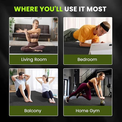 Stepwaver Large Exercise Mat, 6'x4'/7'x5'/8'x5'/9'x5'/10'x5'/12'x5'x8mm - size: 7x5FT