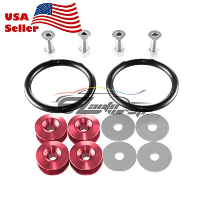 Red Bumper Quick Release Fasteners for Car Bumpers Trunk Fender Hatch Lids Kit - color: RED