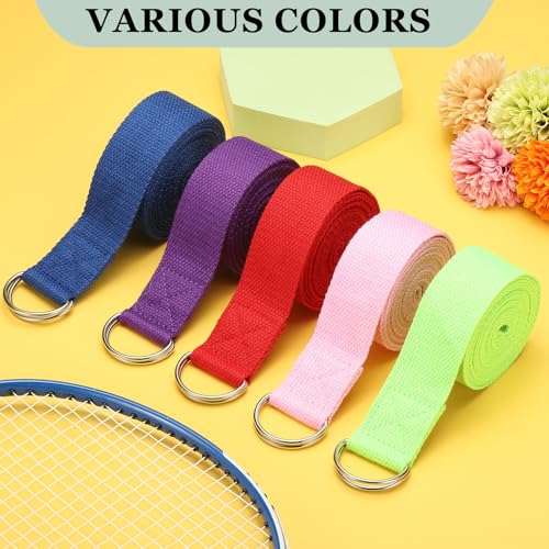 Yoga Strap for Stretching, Athletic Stretch Band with Adjustable Metal D Ring Buckle Yoga Bands - color: Blue, size: 5.9ft