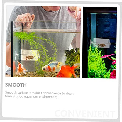 LIOOBO 6pcs Acrylic Aquarium Feeding Plates Suction Cups Dishes for Shrimp and Fish Tanks Convenient Food Feeders Easy to Clean and Install