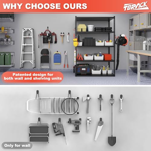 TORACK 15 PCS Garage Storage System Hooks, Shelving Hooks - color: Orange