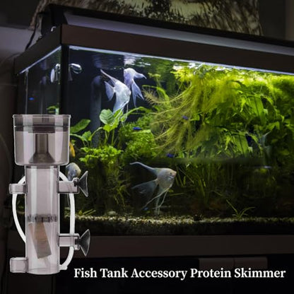 RS-4003 Protein Skimmer for Saltwater Aquariums, Compact Acrylic Design Quiet Operation for Small Tanks and Nano Fish Tanks