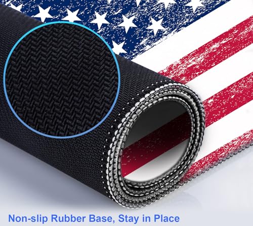 American Flag XXL Large Mouse Pad, Gaming and Home Stitching Side Table Mat | The Surface Of The Mouse Pad Is Designed With Fiber Woven Material, And The Base Is Made Of Natural Anti Slip Rubber. - color: American Flag