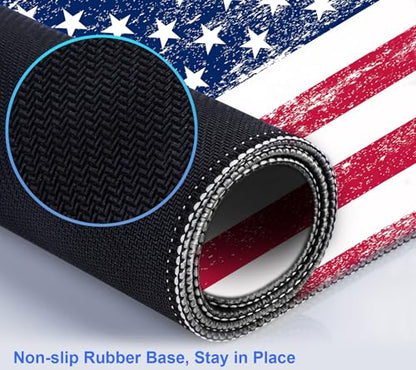 American Flag XXL Large Mouse Pad, Gaming and Home Stitching Side Table Mat | The Surface Of The Mouse Pad Is Designed With Fiber Woven Material, And The Base Is Made Of Natural Anti Slip Rubber. - color: American Flag