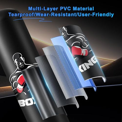 Punching Bag for Adults with Stand, 71'' Free Standing Heavy Boxing Bag with Boxing Gloves and Pump, Kickboxing Bags for Men Teens Beginners Training MMA Muay Fitness Thai