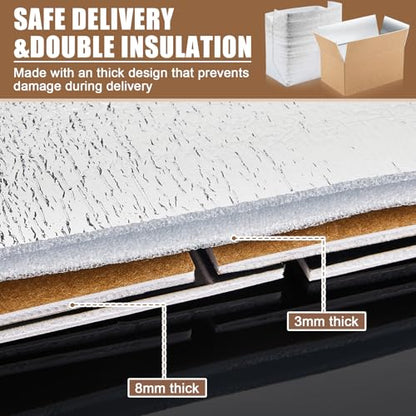 2 Pcs 17" X 10" X 8-1/4" Insulated Cold Shipping Boxes for Frozen Food with Aluminum Foil Liner Insulated Bag Thermal Cooler Cold Pack Boxes for Hot or Fresh Food Mailing Packing