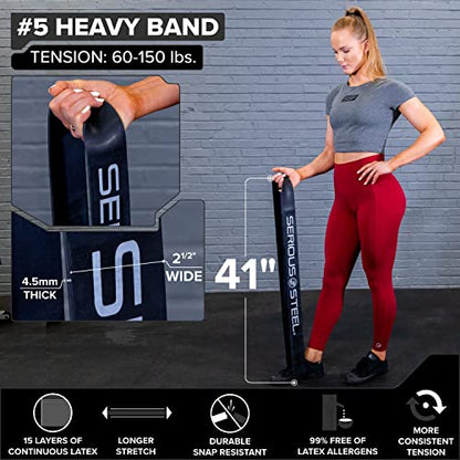 Assisted 41" Pull-Up Band, Resistance & Stretch, Powerlifting & Pull-up Assist Loop (Single Band) - style: #5 (60-150 lbs)
