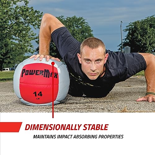 Gill Athletics PowerMax Soft Shelled Medicine Ball - Weighted Workout Ball, 14 Inch Diameter Med Ball, Medicine Balls for Exercise, Wall Ball for Strength Training - style: 10 LB