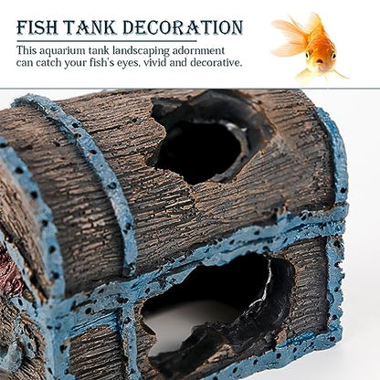 Aquarium Decorations Resin Treasure Box Ornaments Simulation Treasure Chest Aquarium Landscape Decoration for Fish Tank