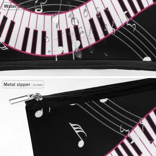 Supdreamc Fashion Makeup Case Handbag, Black And White Piano Keys Music Note Travel Makeup Train Case Pouch Large Capacity Carry On Bag, Luggage Pouch, Makeup Pouch for Women GirlGirls Ladies - color: Pattern 423