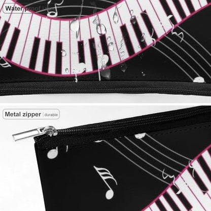 Supdreamc Fashion Makeup Case Handbag, Black And White Piano Keys Music Note Travel Makeup Train Case Pouch Large Capacity Carry On Bag, Luggage Pouch, Makeup Pouch for Women GirlGirls Ladies - color: Pattern 423