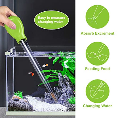 Manual Fish Tank Water Changer Aquarium Dropper, 30ml Aquarium Clean Pipette Dropper, Fish Tank Cleaning Waste Remover, Aquarium Gravel Cleaning Straw, Green - color: Green