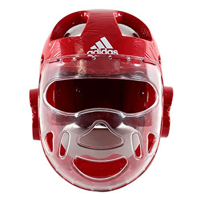 adidas Martial Arts Taekwondo Headgear with Face Shield - color: Red, size: X-Small