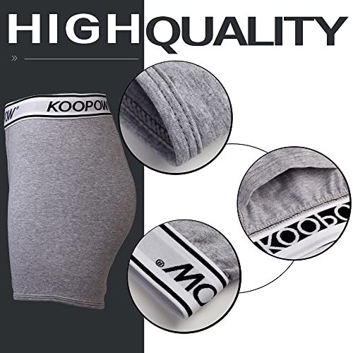KOOPOW Youth Boys Compression Shorts with Soft Protective Athletic Cup - color: 0202-grey(2-pack), size: Medium