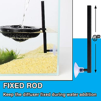 Water Flow Controller for Betta Fish Tank, Water Change Pouring Diffuser for Aquarium, Efficiency Water Filling Accessories (Black)