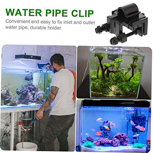 Mikikit Multi-Function Aquarium Clamp Water Clip for Fish Tank Inlet and Outlet Easy Installation Space-Saving Design Black