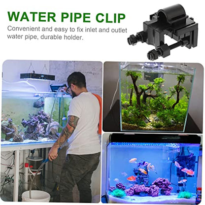 Mikikit Multi-Function Aquarium Clamp Water Clip for Fish Tank Inlet and Outlet Easy Installation Space-Saving Design Black