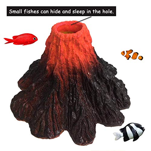 S-Lifeeling Tank Decoration Volcano Ornament Aquarium Decorations Volcanic Stone for Fish Tank (M)