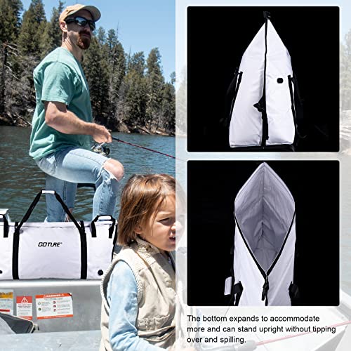 Goture Insulated Fish Cooler Bag,Travel Insulated Cooler Bag,Monster Leakproof Fish Kill Bag, Portable Small/Medium/Large Cooler Bag for Outdoor Travel Camp Beach Picnic with Drain Plug - color: Medium-46.7x11.8x19.7in