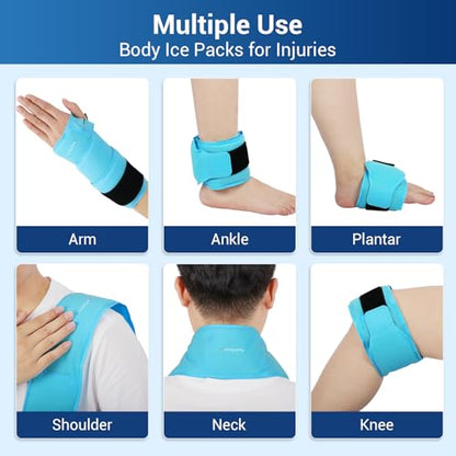 Comfytemp 24.5" Extra Long Wrist Ice Pack Wrap for Carpal Tunnel Relief, 2Packs - color: Bright Blue, size: 24.5"x4"