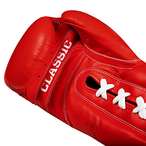 Title Classic Leather Lace Training Gloves 2.0 - Lace Up Boxing Glove, Boxing Competition Gloves, Boxing Sparring Gloves, Boxing Training Gloves, Boxing Bag Gloves, Boxing Gloves - color: Red, size: 18 oz