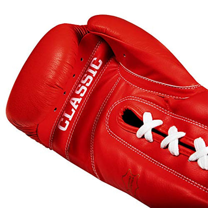 Title Classic Leather Lace Training Gloves 2.0 - Lace Up Boxing Glove, Boxing Competition Gloves, Boxing Sparring Gloves, Boxing Training Gloves, Boxing Bag Gloves, Boxing Gloves - color: Red, size: 18 oz