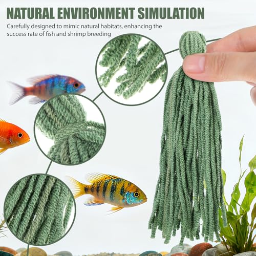 Toddmomy 10pcs Aquarium Fish Breeding Spawning Mops, Shrimp Accessories, Floating Fish Tank Spawning Hideout for Fry Protection and Egg Laying, Aquarium Accessory