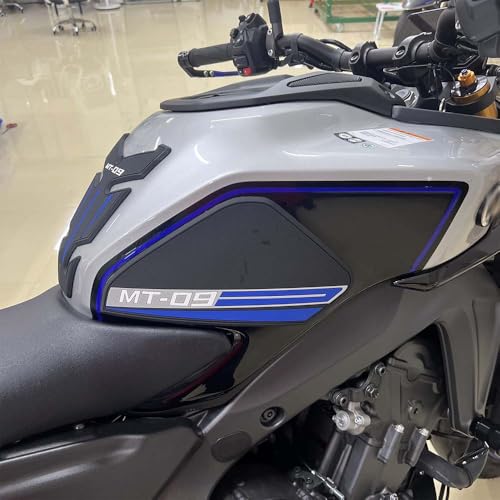 Motorcycle Fuel Tank Rubber Protection Pads for Yamaha MT-09 MT-09 SP 2025 - Anti-Slip Scratch Resistant Tank Traction Grips Sticker Decals (D) - color: Yellow