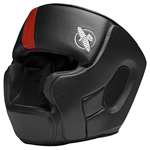 Hayabusa T3 Adjustable MMA Headgear - color: Black/Red, size: Medium