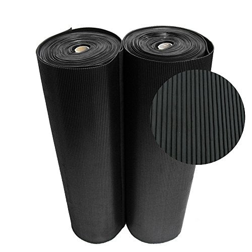 Rubber-Cal Ramp Cleat Non-Slip Outdoor Rubber Mats - 1/8" Thick x 3ft x 1.5ft Floor Mat
