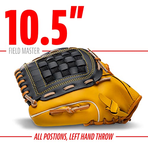Franklin Sports Field Master Baseball Glove - color: Tan, style: 10.5" - Basket Web