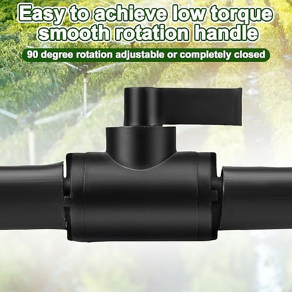 3 Pcs 3/8" Ball Valve Barbed Shut off Valve with 2 Way Hose Barb for Sprayer Drip Irrigation and Aquariums, Compatible with Fimco Sprayer