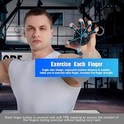 Finger Grip Strengthener, 2025 New Hand Grip Strength Trainer, Finger Exerciser Grip Tool, Adjustable Hand Muscle Strength Trainer for Grip Strength and Grip Training - color: Black
