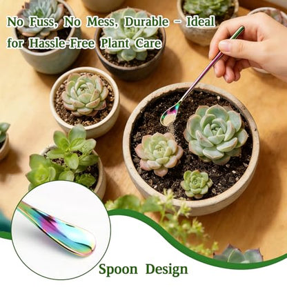 OLIISS Stainless Steel Reptile Feeding Tongs and Spoon Set - 10.6" Straight & Curved Tweezers for Aquariums & Crafts - Feeder Tools for Bearded Dragons & Lizards - Terrarium Tank Supplies