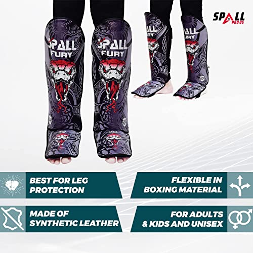 MMA Shin Instep Pad Kick Thai Pad Kick Boxing Guard Protector Leg Foot Guard(Grey Black-XS)