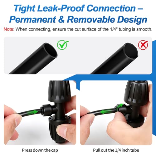 6 Pack 1/2" To 1/4" Drip Irrigation Fittings, 1/2 Inch (1/2" ID x 0.6-0.65" OD) Drip Line to 1/4 Inch Irrigation Tubing Adapter Anti-Drop Quick Connect Reducer 3 Way Tee Connectors - size: 1/2" to 1/4" (3 Way) Reducer-6P