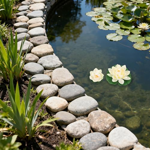 6pcs Artificial Floating Foam Lotus Flower with Water Lily Pad Pond Ornaments - Lifelike Plant for Patio Pool Fish Tank Aquarium Garden Home