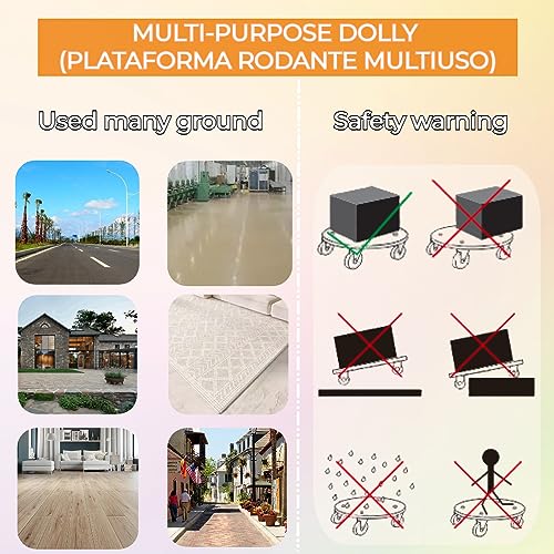 15-Inch Round Wood Platform Dolly with TPR Silent 2" Wheel with 2 Brake +2 Without, 551-lb Load Capacity Heavy Duty Wood Furniture Dolly, Multifunctional Movers Carrier,Plant Dolly, Two Pack - size: 2 pack Round Dolly with TPR brake wheel