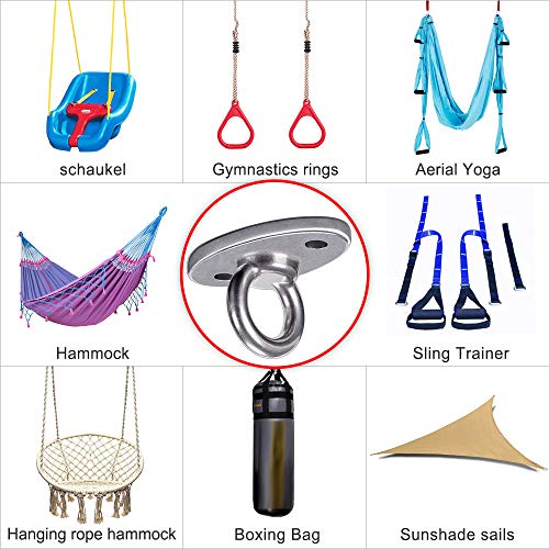 SELEWARE Wall Ceiling Mount Bracket for Suspension Strap Battle Rope Anchor - color: Ceiling Mount (1 Pack)